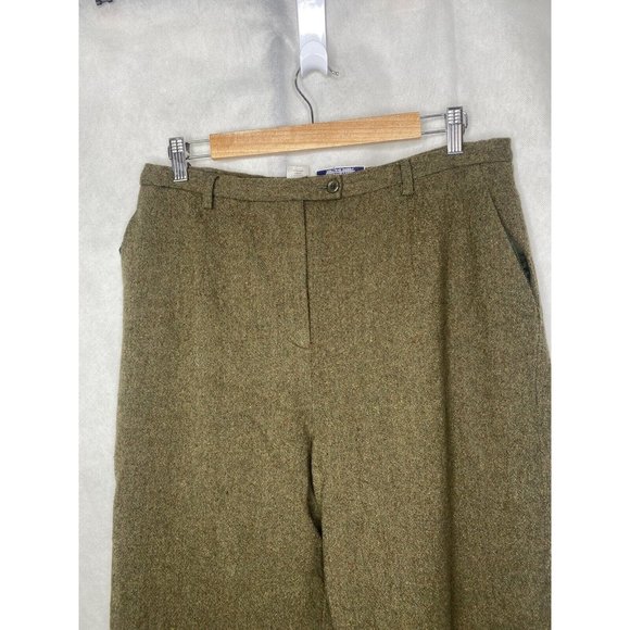 Vintage Pendleton 100% Virgin Wool Pants Womens Green Cropped Modified Size 16 - Picture 2 of 16